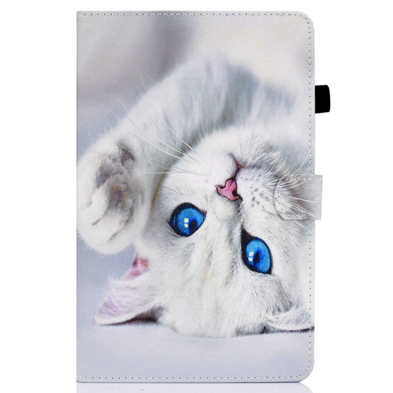 iPad Cover 10.9" (2022) Witte kat met blauwe ogen