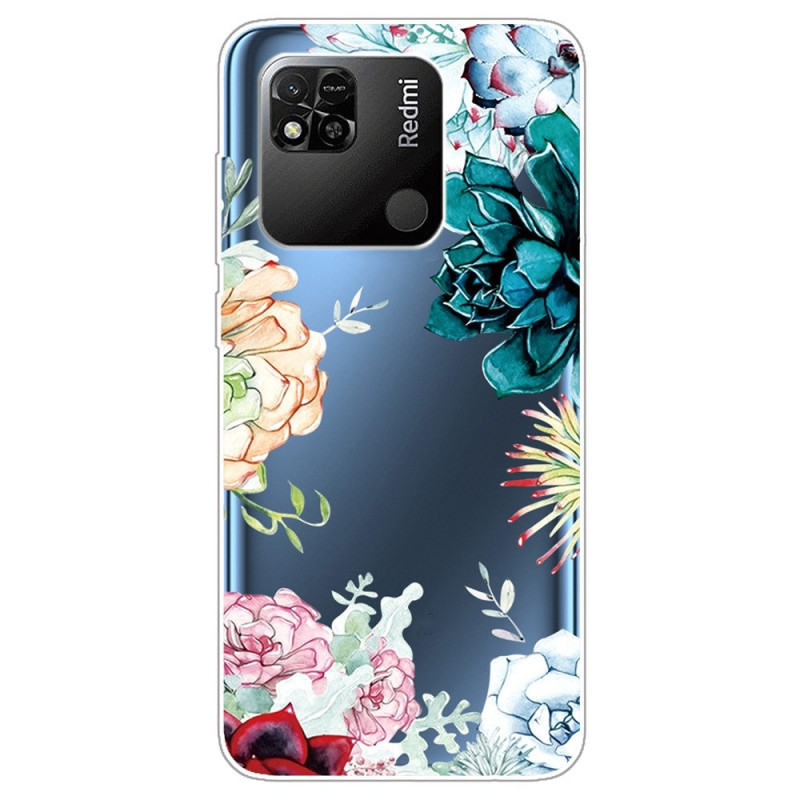 Xiaomi Redmi 10A Clear Watercolour Flower Case