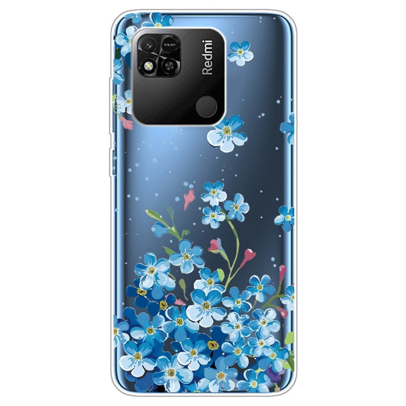 Xiaomi Redmi 10A duidelijk geval Blauw Bloemen