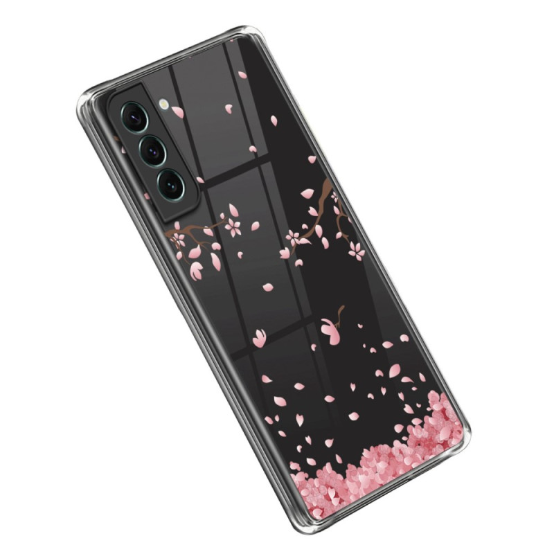 Samsung Galaxy S23 5G Helder Hoesje Roze Bloemen