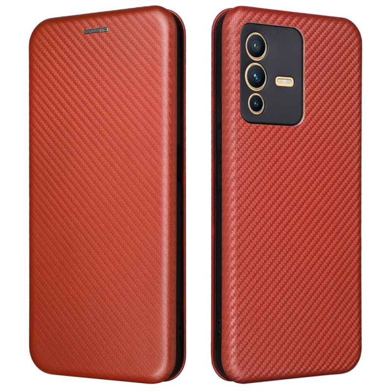 Flip Cover Vivo V23 5G Fibre Carbone Colorée