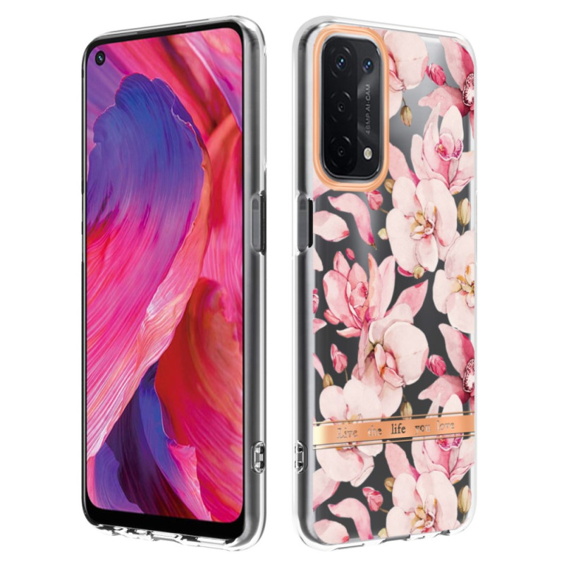 Oppo A54 5G / A74 5G Transparant Floraal Hoesje