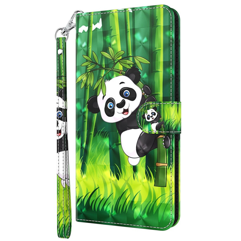 Oppo A54 5G / A74 5G Panda en Bamboo Strap Case