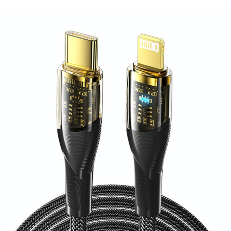 Transparante USB-C en Lightning-kabel