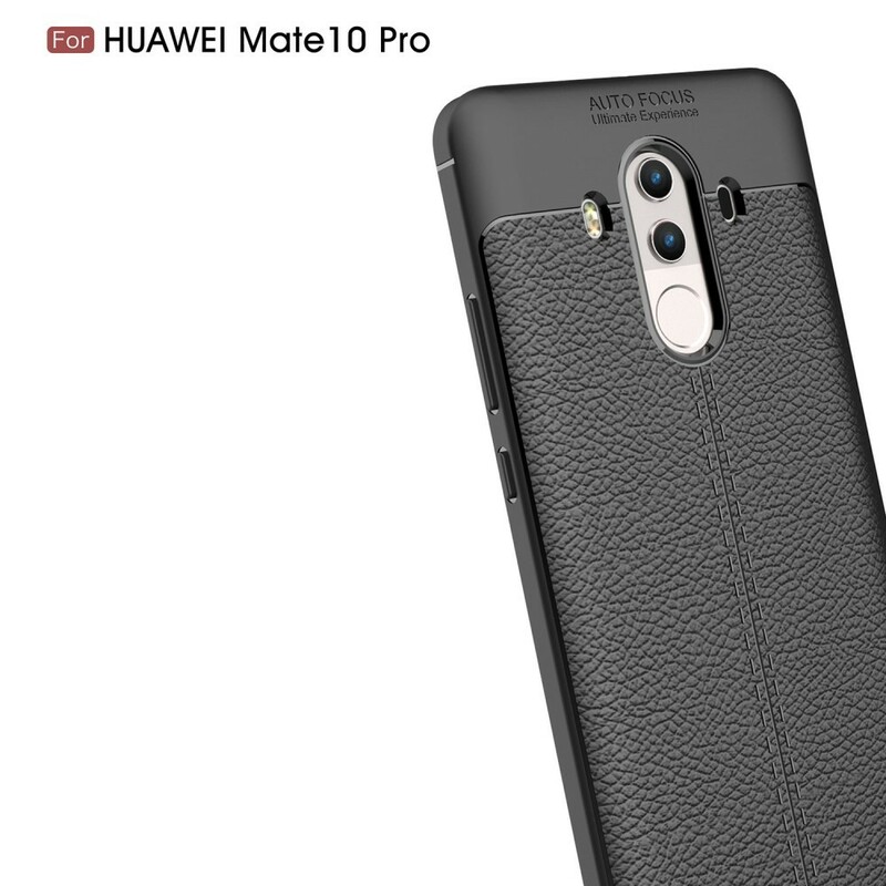 Huawei Mate 10 Pro Lederen Hoesje Lychee Effect Dubbele Lijn