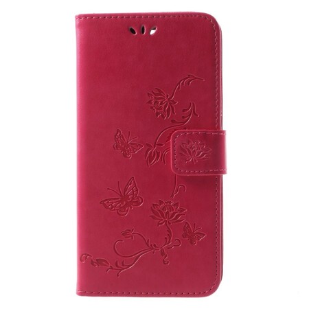 Hoesje Huawei Mate 10 Lite Vlinders en Bloemen met riem