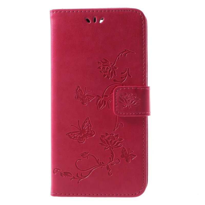 Hoesje Huawei Mate 10 Lite Vlinders en Bloemen met riem