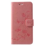 Hoesje Huawei Mate 10 Lite Vlinders en Bloemen met riem