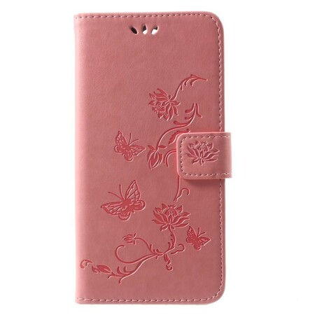 Hoesje Huawei Mate 10 Lite Vlinders en Bloemen met riem
