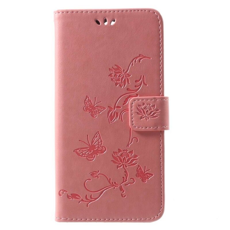Hoesje Huawei Mate 10 Lite Vlinders en Bloemen met riem