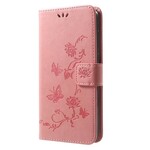 Hoesje Huawei Mate 10 Lite Vlinders en Bloemen met riem