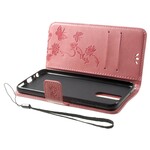 Hoesje Huawei Mate 10 Lite Vlinders en Bloemen met riem