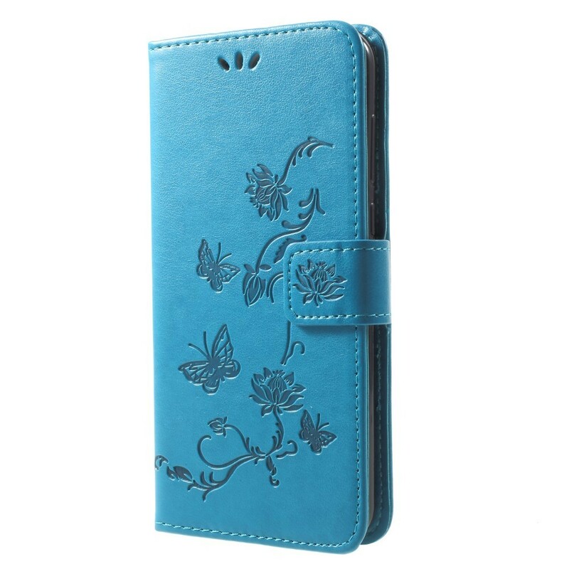 Hoesje Huawei Mate 10 Lite Vlinders en Bloemen met riem