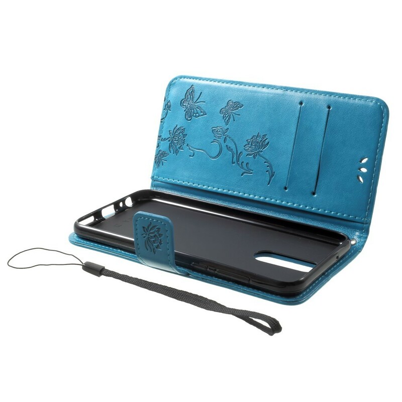Hoesje Huawei Mate 10 Lite Vlinders en Bloemen met riem