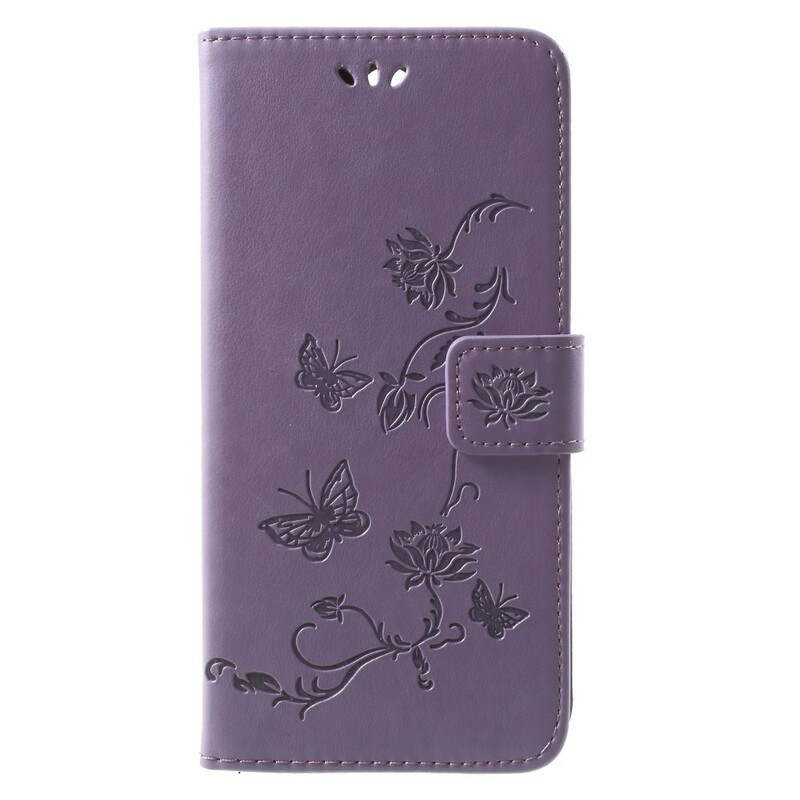 Hoesje Huawei Mate 10 Lite Vlinders en Bloemen met riem