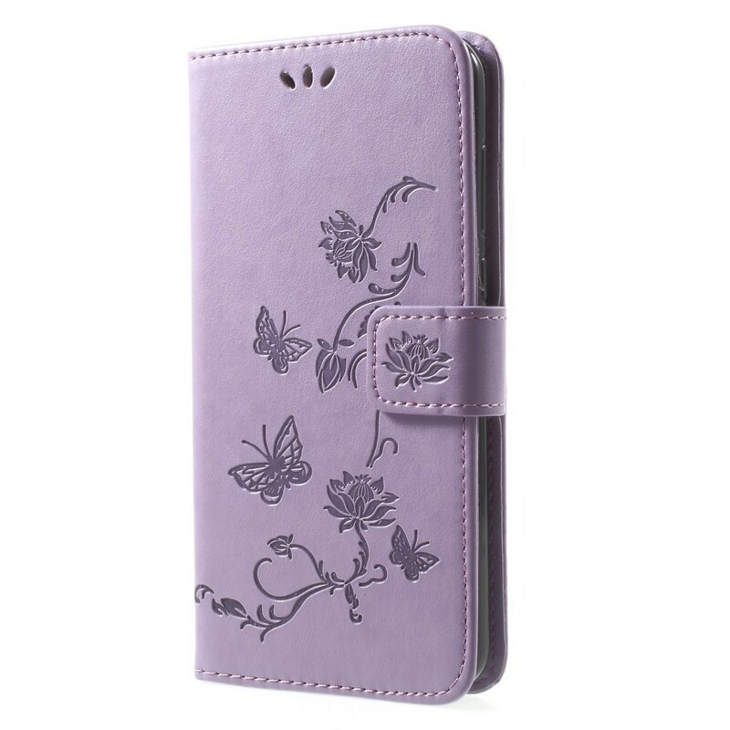 Hoesje Huawei Mate 10 Lite Vlinders en Bloemen met riem