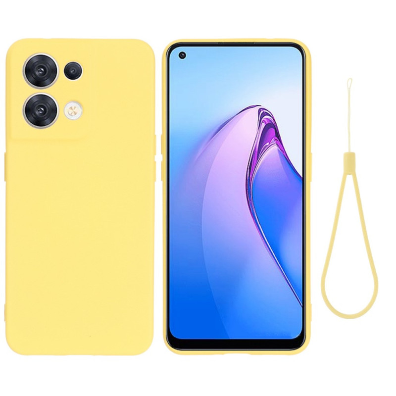 Oppo Reno 8 Liquid Silicone Cover met riempje