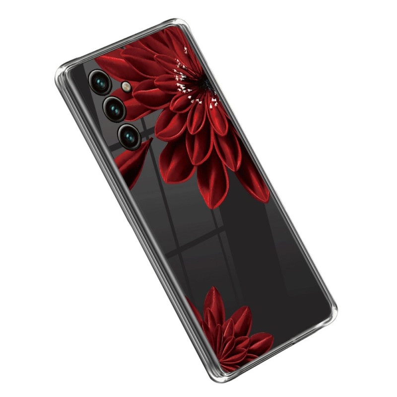 Samsung Galaxy A14 5G / A14 Clear Flower Case Rood