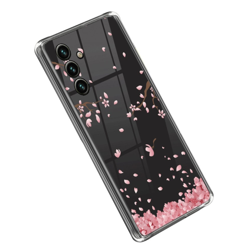 Samsung Galaxy A14 5G / A14 Clear Case Roze Bloemen