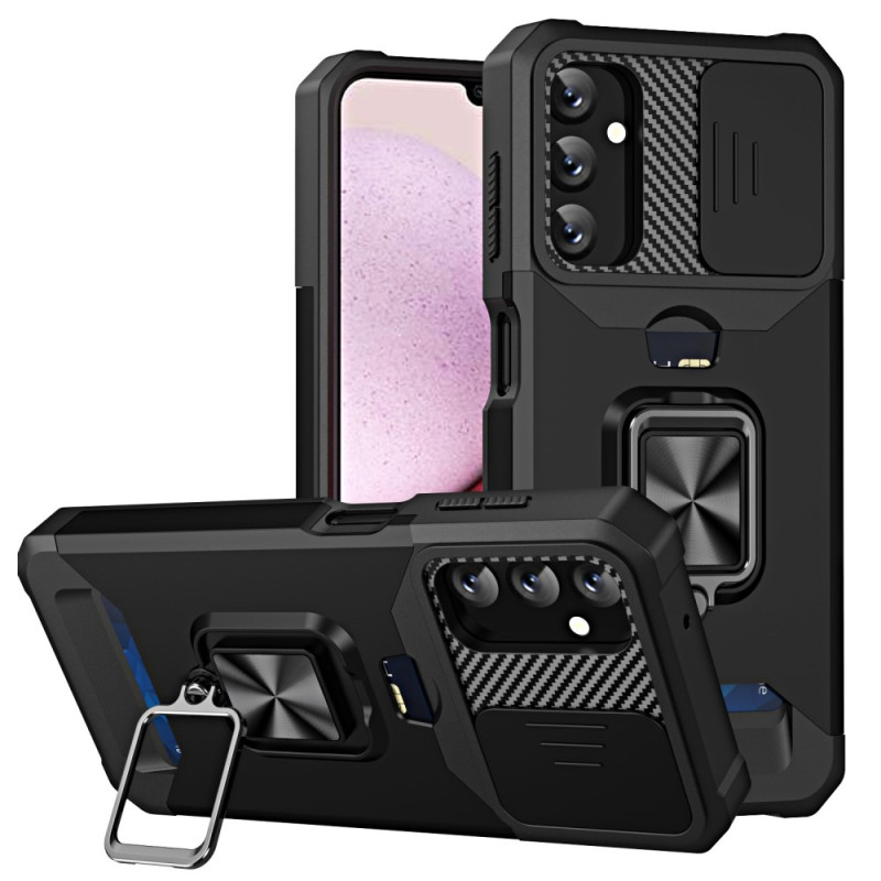 Coque Samsung Galaxy A14 5G Support, Porte-Carte et Protège Appareil Photo