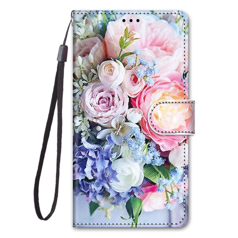 Hoesje Xiaomi 12 / 12X / 12S Mooie bloemen met riempje