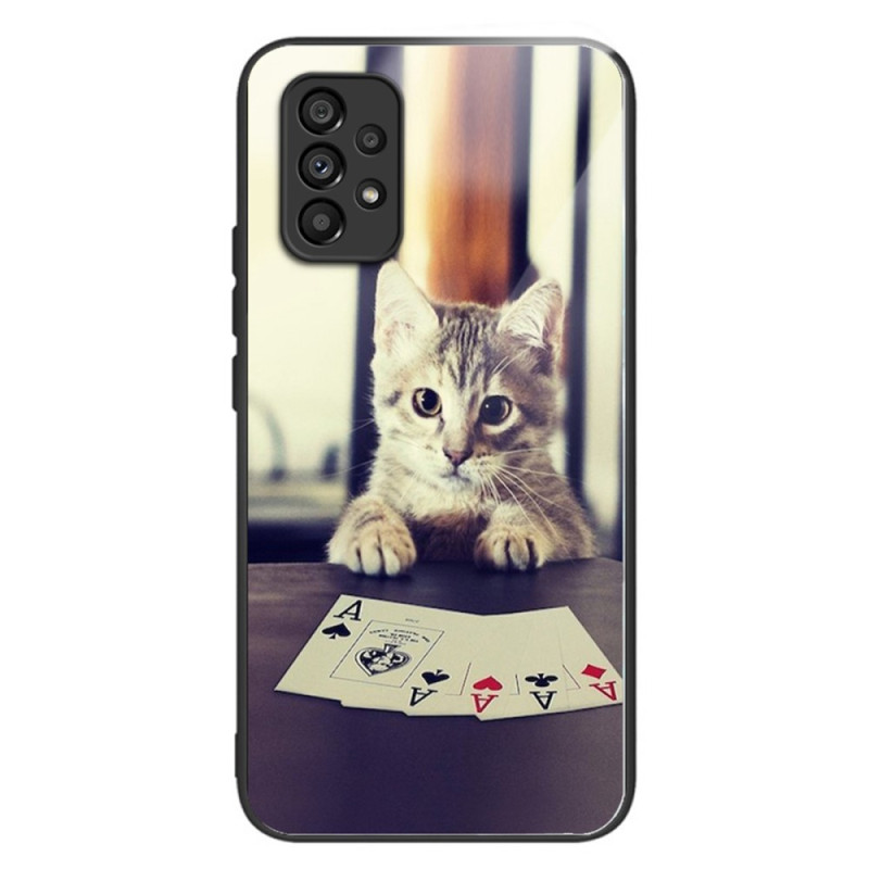 Samsung Galaxy A53 5G Geval van gehard glas Poker Cat