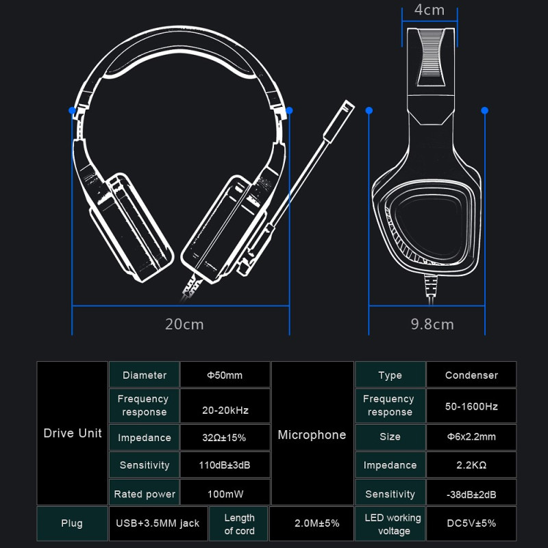 OVLENG GT98 E-Sports Headset met Microfoon