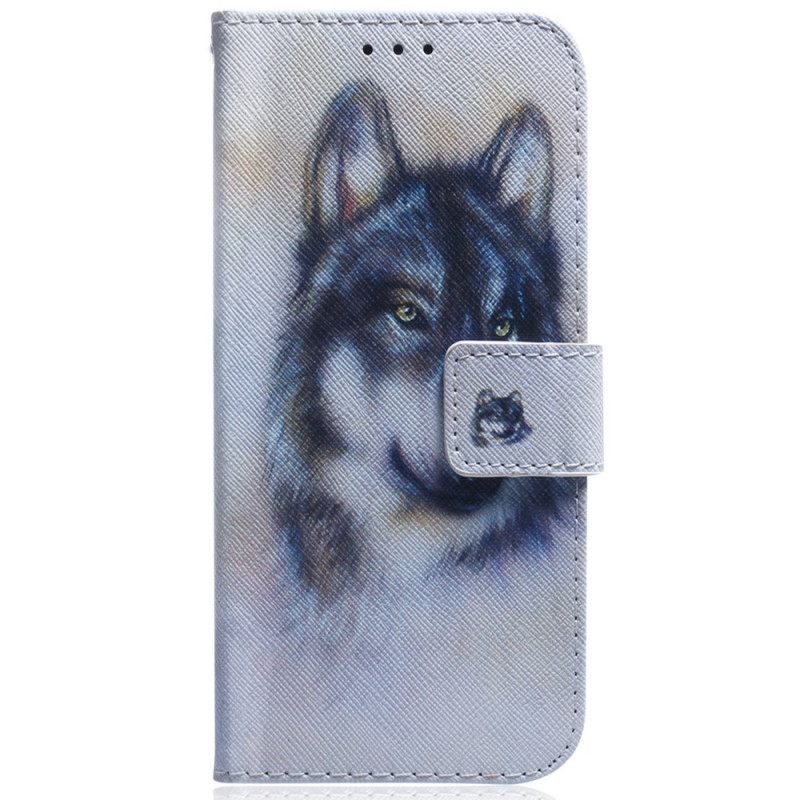 Samsung Galaxy A34 5G Watercolour Wolf Strap Case