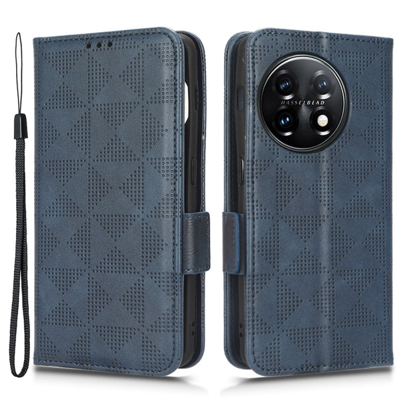 OnePlus 11 5G Double Flap Case met Driehoek Patroon