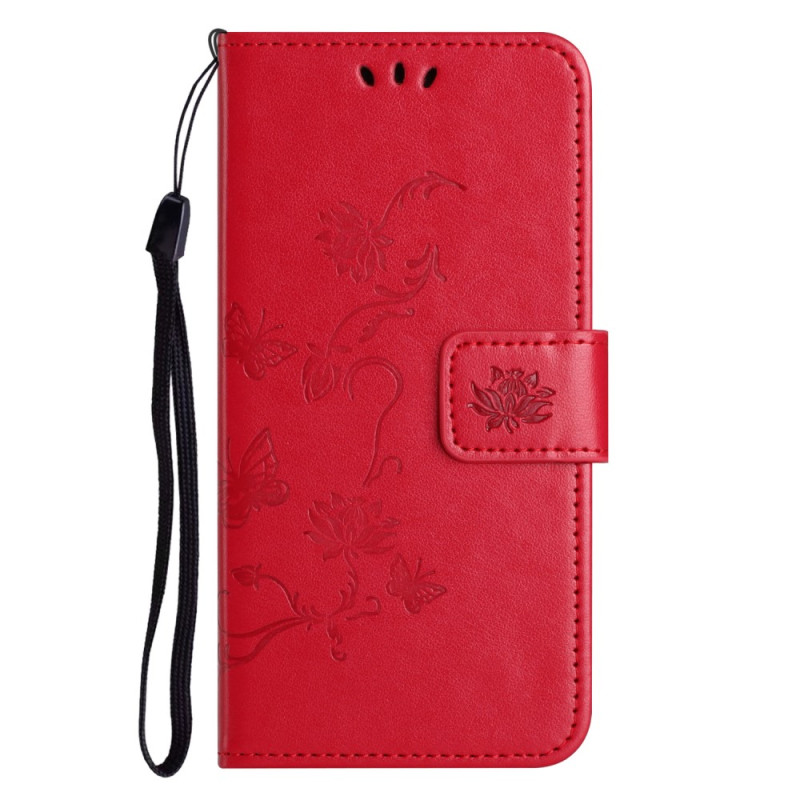 Xiaomi Redmi Note 12 4G Strap Case Bloemen en Vlinders