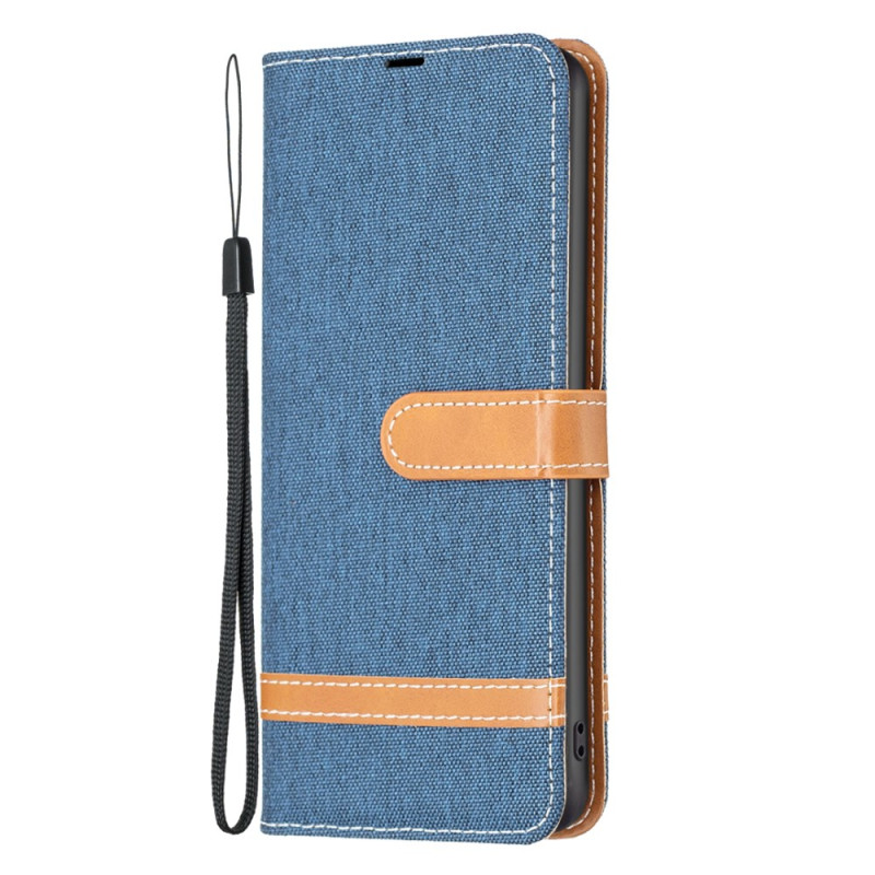 Xiaomi Redmi Note 12/Poco X5 5G Stof en leer Effect Strap Case