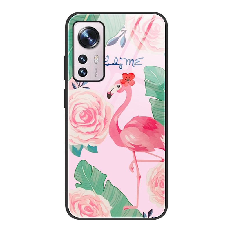 Xiaomi 12 / 12X / 12S Gehard Glazen Hoesje Roze Flamingo