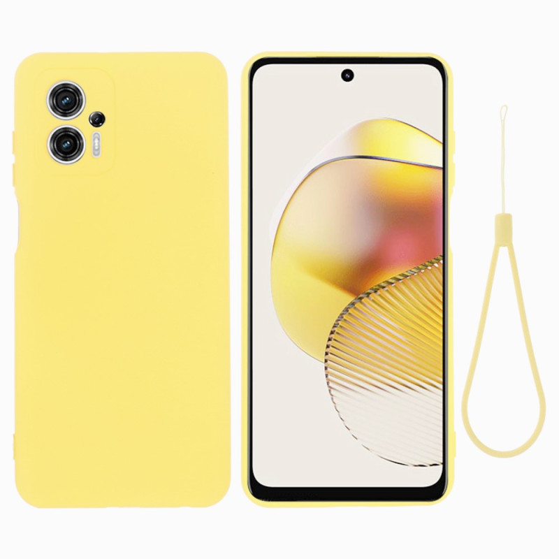 Coque Moto G13/G23/G53 5G Silicone Liquide à Lanière