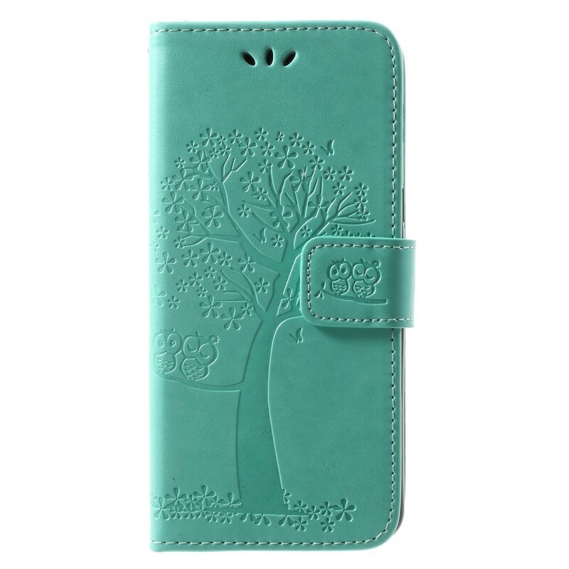 Hoesje Samsung Galaxy A8 2018 Boom en Uilen Leder Effect