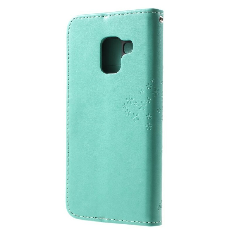 Hoesje Samsung Galaxy A8 2018 Boom en Uilen Leder Effect