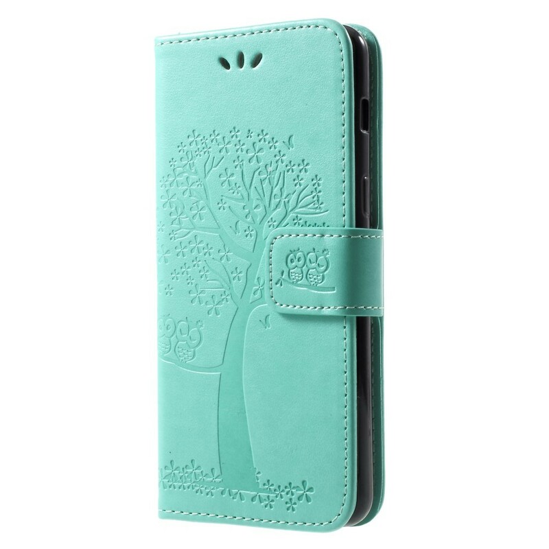 Hoesje Samsung Galaxy A8 2018 Boom en Uilen Leder Effect