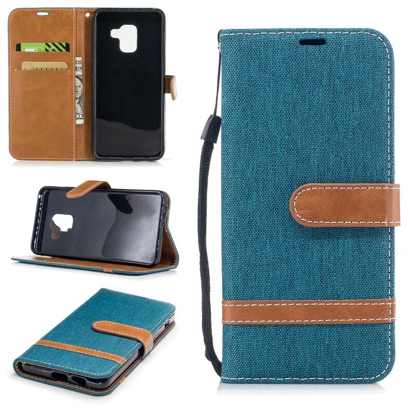 Samsung Galaxy A8 Hoesje 2018 stof en leer effect Samsung Galaxy A8 Hoesje 2018 stof en leer effect