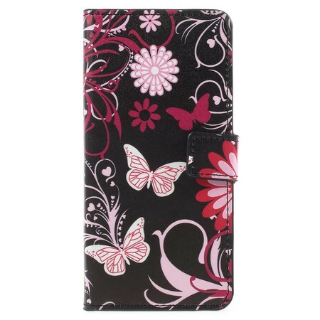 Samsung Galaxy A8 Hoesje 2018 Vlinders en Bloemen