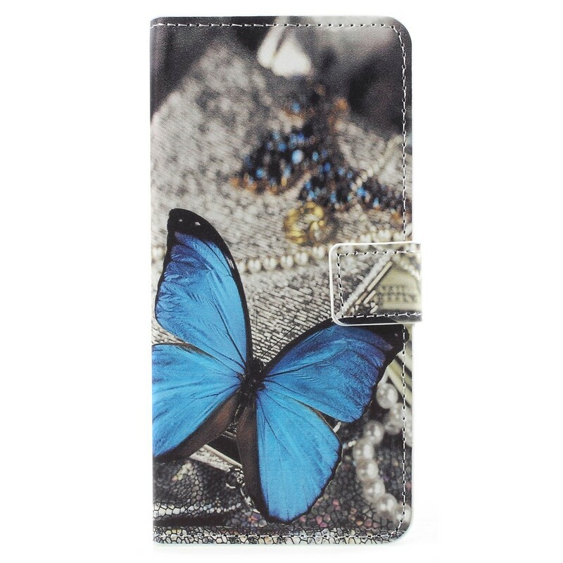 Samsung Galaxy A8 Hoesje 2018 Vlinder Blauw