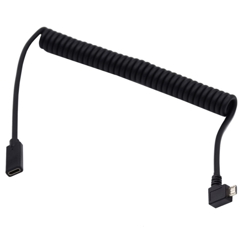 Verlengbare USB-C vrouwelijke naar Micro USB mannelijke poort kabel