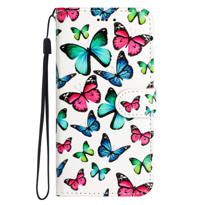 Sony Xperia 10 V kleurrijke vlinders band hoesje