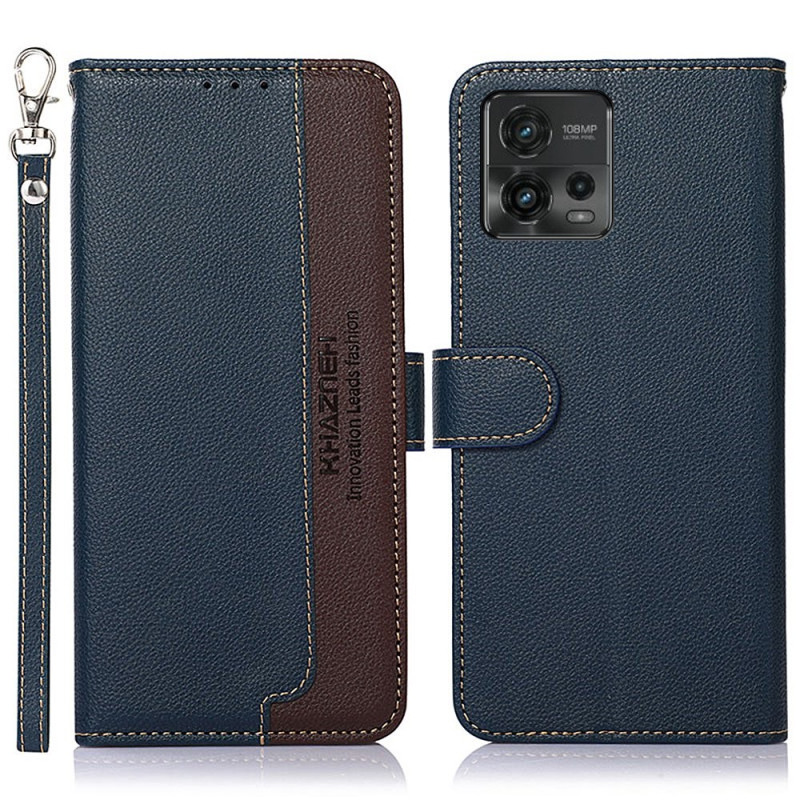 Moto G72 Style Litchi RFID Etui KHAZNEH