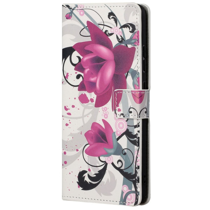 Moto G62 5G Tropical Bloemen Hoesje