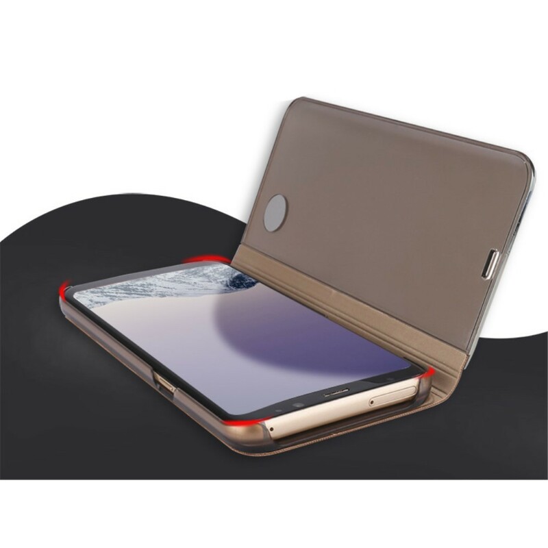 Bekijk Cover Samsung Galaxy S8 Plus Spiegel en Leder Effect