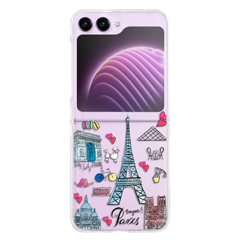 Samsung Galaxy Z Flip 5 Transparant Hoesje Parijs