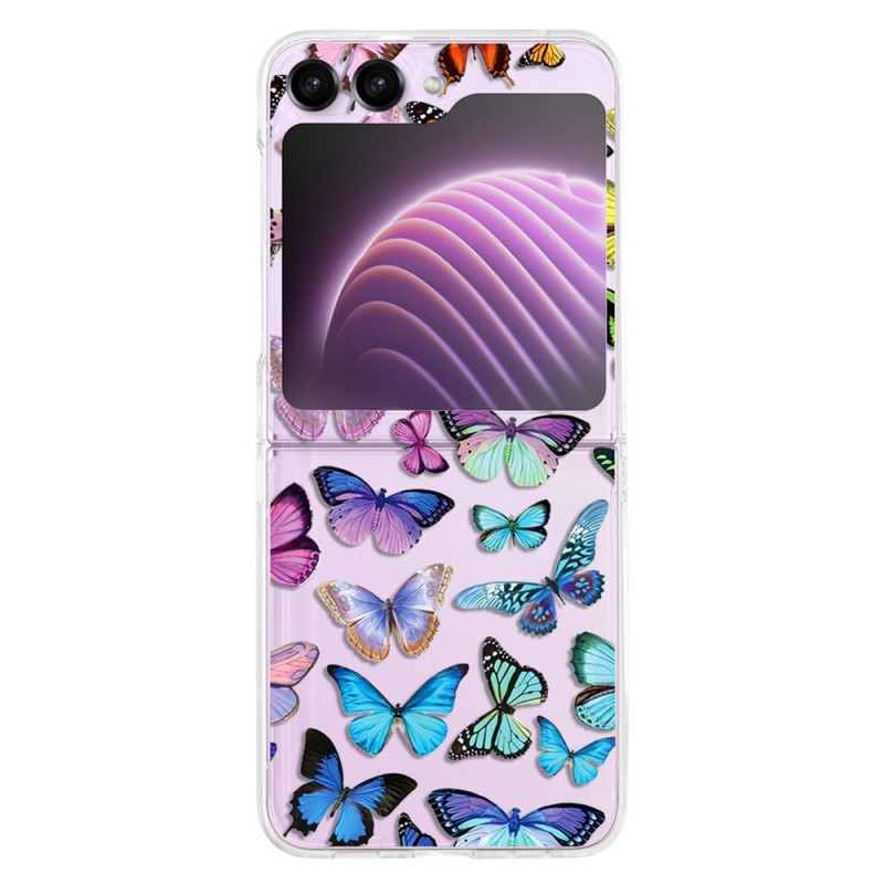 Samsung Galaxy Z Flip 5 Transparant Etui Gekleurde Vlinders