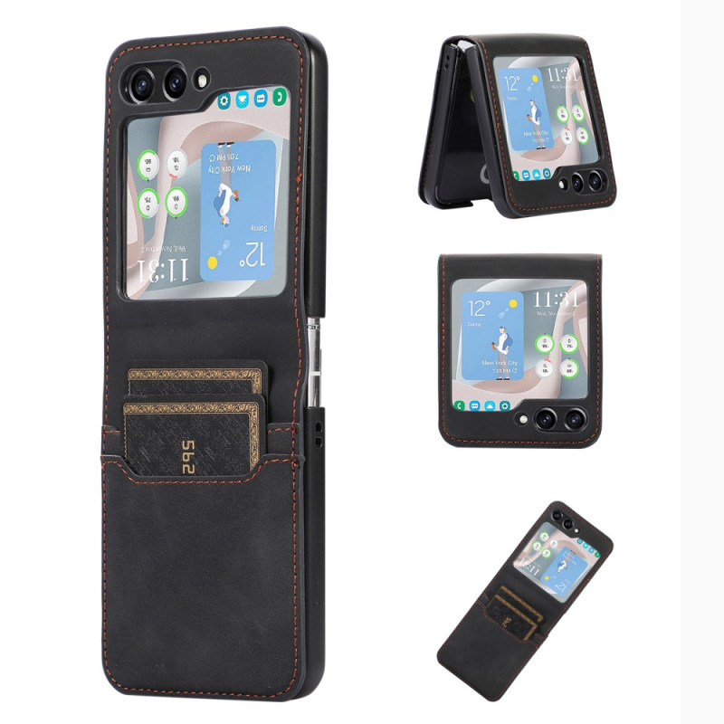 Samsung Galaxy Z Flip 5 Leren Effect Retro Kaart Etui