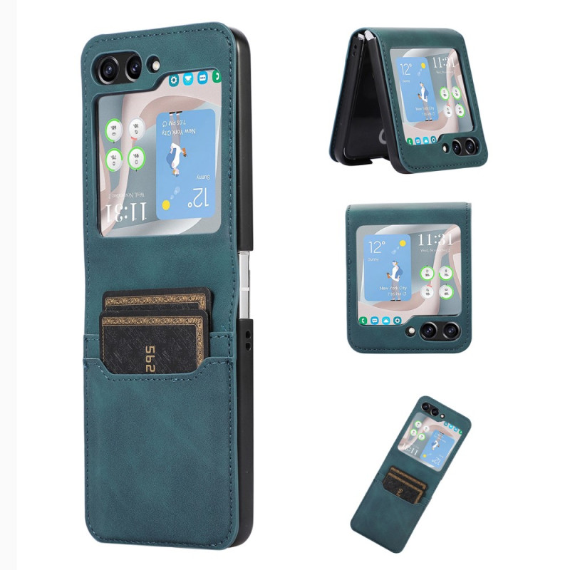 Samsung Galaxy Z Flip 5 Leren Effect Retro Kaart Etui