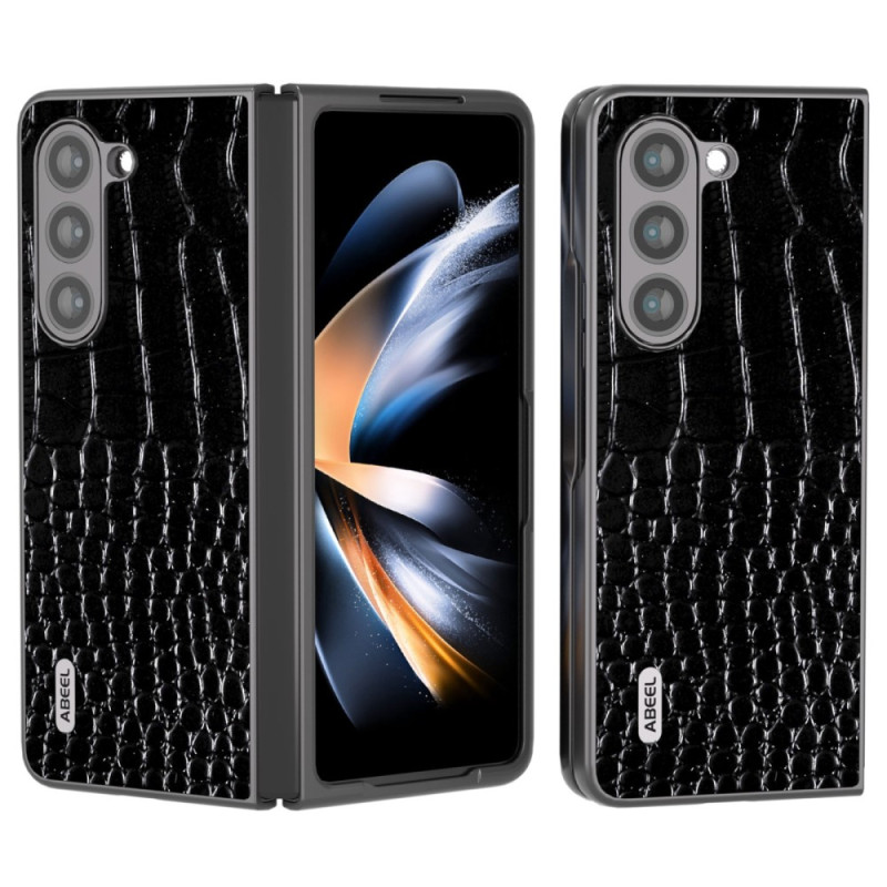 Samsung Galaxy Z Fold 5 Cover Echt Leer Croco Effect ABEEL