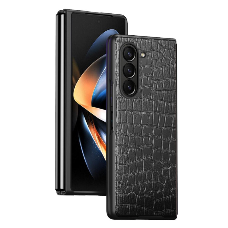 Samsung Galaxy Z Fold 5 Leren Hoesje met Krokodillenmotief